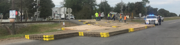 Heavy Haul on a Temporary Road in Louisiana