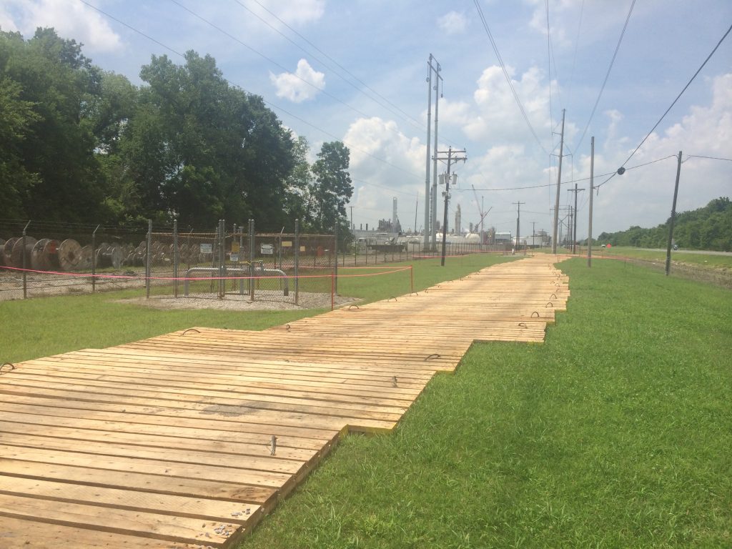 Temporary Road Built By 3-Ply Laminated Mats
